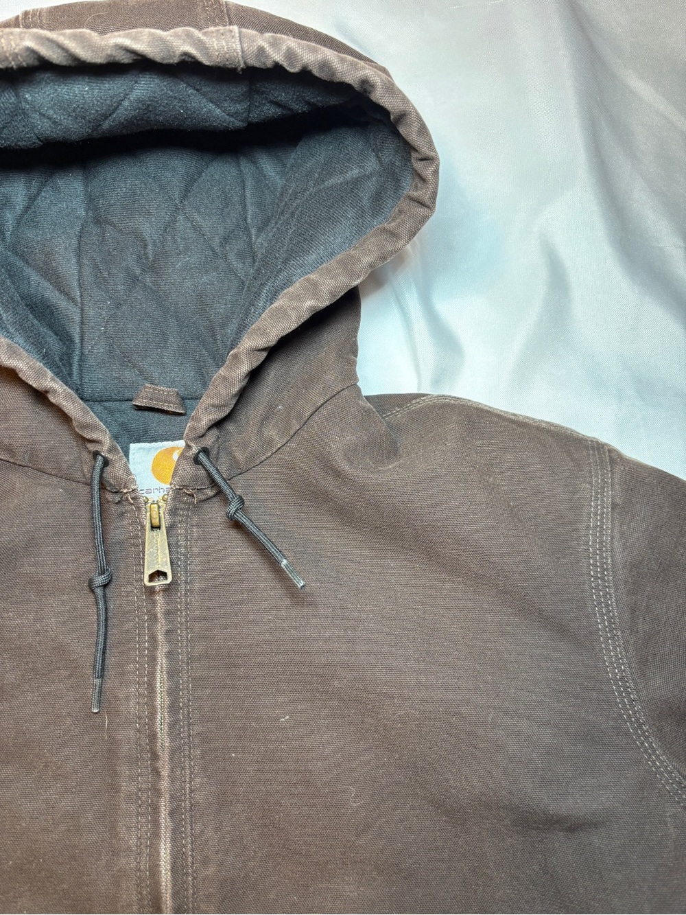 Carhartt Women's Medium Dark Brown Full Zip Hooded Jacket WJ130-DKB
